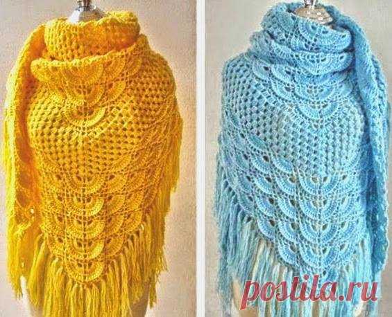 The style and elegance of a Shawl beautiful colors in yarn crochet. see how to do how this pattern is easy | Crochet Patterns
