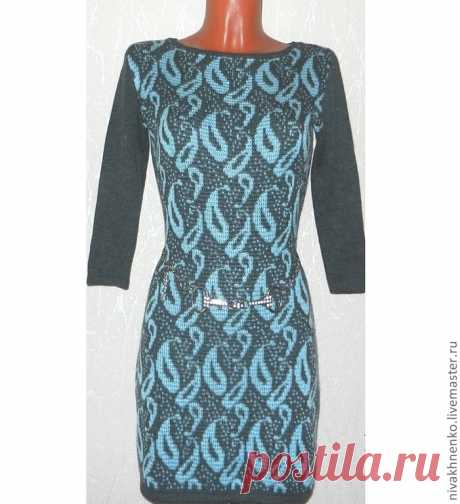 Купить Платье вязаное Восточный огурец - платье, вязаное, вязание на заказ, женская одежда, подарок