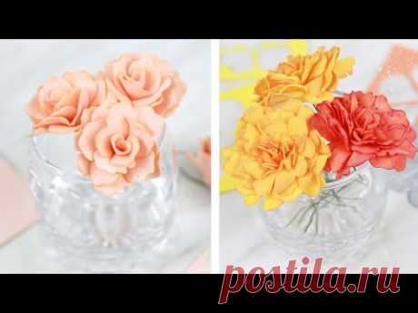 Из одинаковых заготовок делаю два разных цветика. Цветы из фоамирана для творческих работ и поделок
