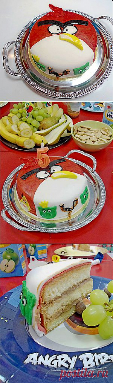 Торт Злые птички. По мотивам игры Angry Birds.. Рецепт c фото, мы подскажем, как приготовить!