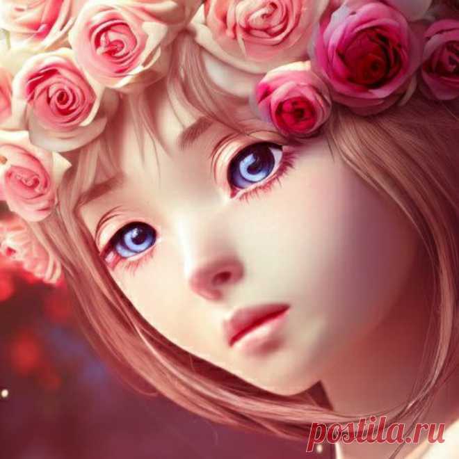 Пост пользователя Anstey Aesthetics (Anstey) от 24 декабря 2022 г., 19 #арт #цифровойрисунок #женскийпортрет #цветы #розы #нейросеть #рисунокнейросети #art #floral #digitalart #florals #girl #pink #rose #fantasy #aiart #d