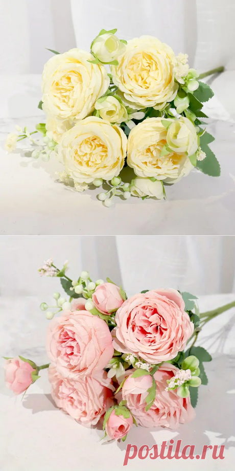 Silk Peony Artificial Flowers Rose Wedding Home Diy - Temu