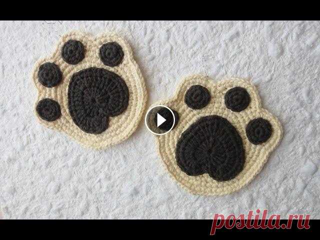 Подставка под чашку ч-1 Crochet paw coaster р-1 #вязаниекрючком #салфетки#подставки...