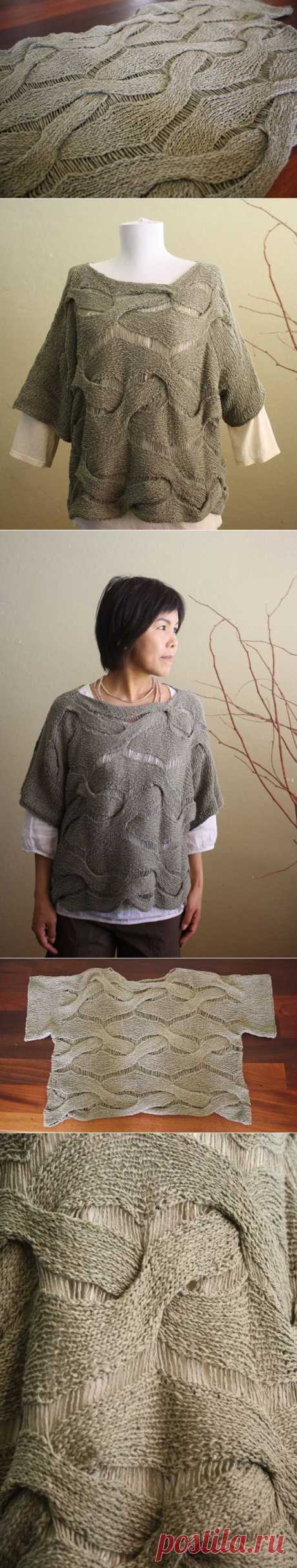 PDF Pattern Forest Weave Sweater Knitting by DanDoh on Etsy