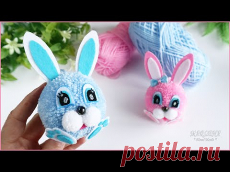 🐰💕Символ 2023 года! КРОЛИКИ/ЗАЙЧИКИ из ниток для вязания 🐇 Pom Pom Bunny/Rabbit