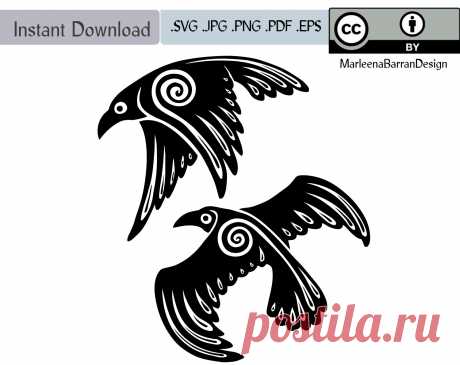 Two Ravens. Two raven spirits in a circular design Design of two flying ravens fits perfectly in a circle. The image is available in a variety of scalable vector graphic files that can be enlarged to any size without loosing quality. Perfect for use in a wide variety of crafts from tattooing to leatherwork and carving.


______________________________________________________
Details

Size 1000px tall. 300dpi (JPG & PNG) 

- 1 SVG, Scaleable Vector, 
- 1 PDF Vector
- 1 EPS,...