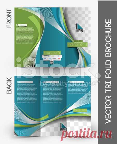 Архитектура & дизайнер интерьеров Tri-Fold Brochure Сток Вектор 62934888 - iStock