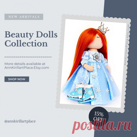 Princess Beauty Doll in Dress Portrait Doll Handmade Fabric | Etsy