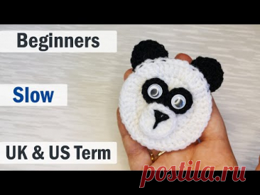 Карманный объятие в виде панды крючком 🐼 Как связать мишку панду 🐼 Схема для начинающих