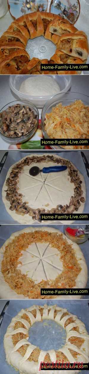 Пирог с капустой и грибами - пошаговый рецепт с фото