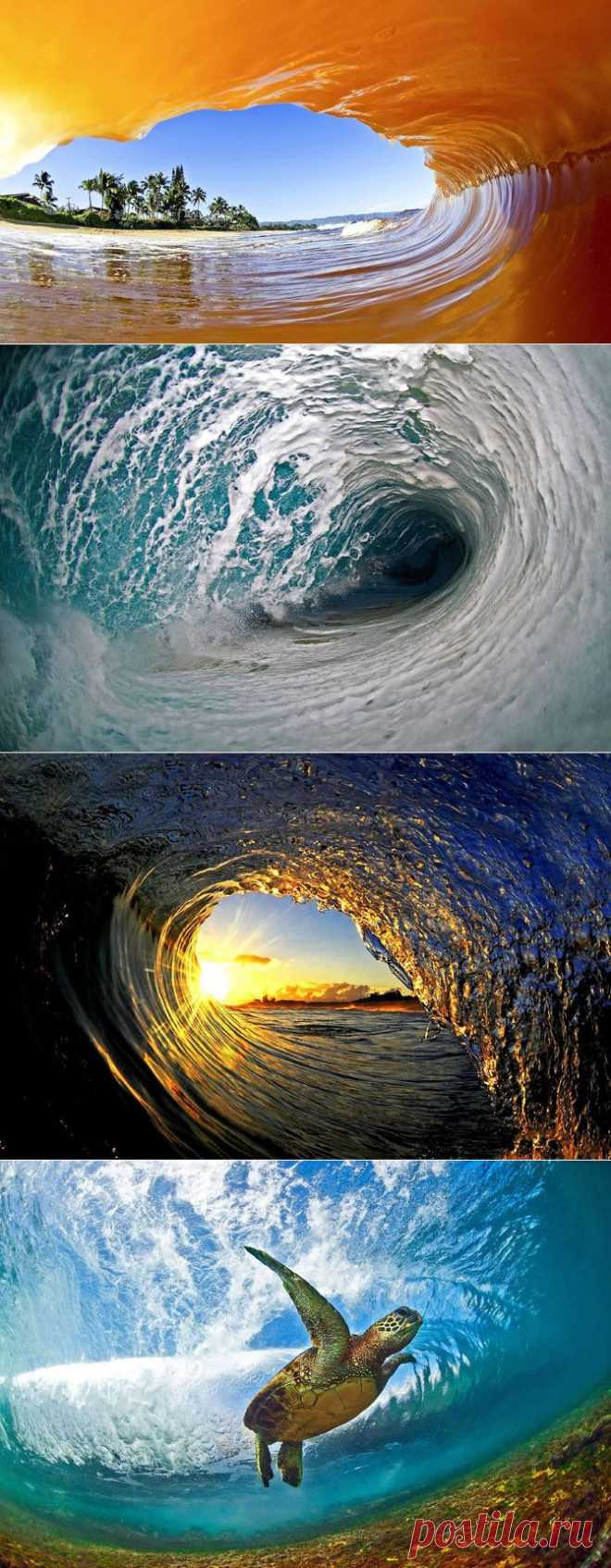 Захватывающие снимки внутри волны...-