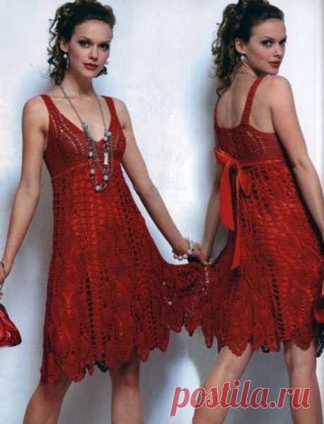 Обворожительное красное летнее платье.