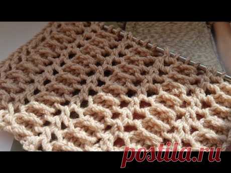 Ещё один супер эффект ротанга в новом узоре спицами 😉 knitting pattern.