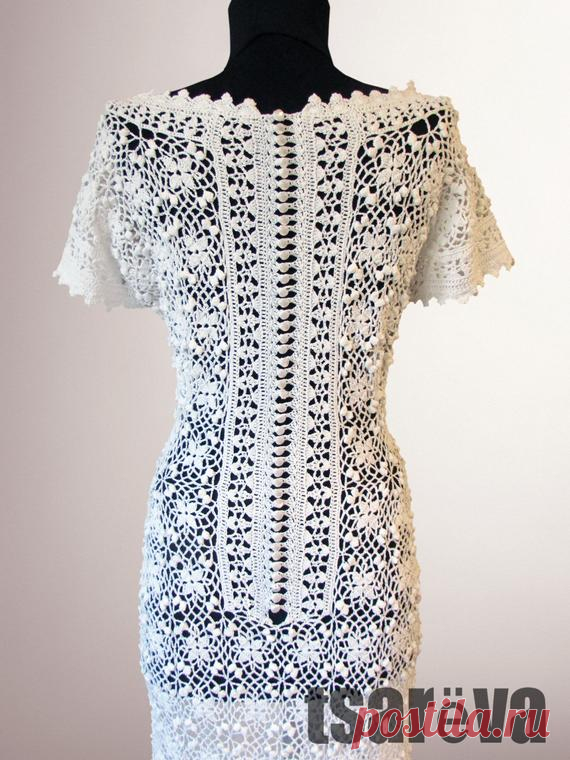 Crochet dress Meredith. Handmade women white wedding or | Etsy