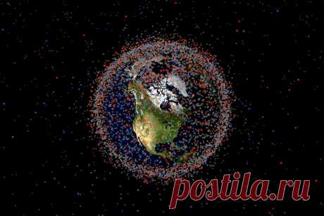 В интернете появилась интересная карта всех спутников и космического мусора вокруг Земли