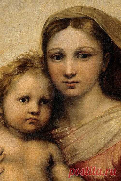 Sistine Madonna by Raphael, 1512-13 (detail) |  Lisotta приколол(а) это к доске Ave Maria