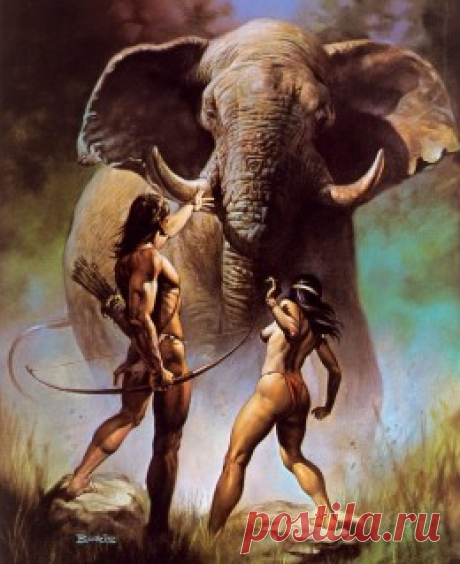 BORIS VALLEJO - art for Tarzan and the Castaways by Edgar Rice Burroughs - 1976 Ballantine paperback