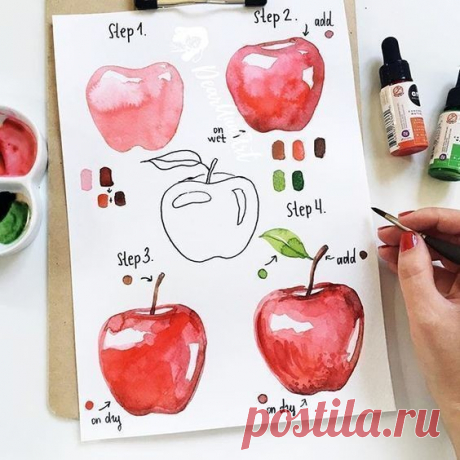 Учимся рисовать с детьми фрукты и ягоды