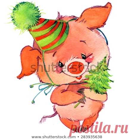 funny-pig-new-year-party-450w-283935638.jpg (450×470)