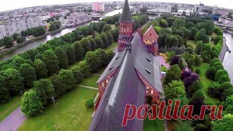 Калининград. Вид на Кафедральный собор с восточной стороны. Аэрофотосъёмка с беспилотника 2014 года.