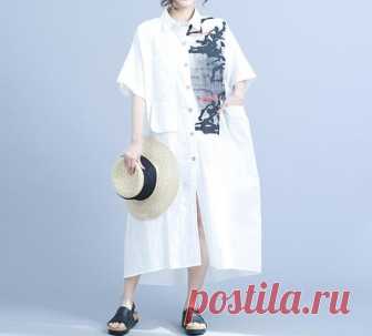 Linen Oversized Dress, Women Loose Fitting White linen Top, White shirt dress, summer sundress, Gown, Maternity Clothing 【Fabric】 linen 【Color】 White 【Size】 Shoulder width 44cm / 17 Sleeve length 26cm / 10 Bust 146cm / 57 Waist circumference 148cm / 58 Length 110-120cm/ 43-47 Pendulum circumference 150cm / 59  Have any questions please contact me and I will be happy to help you.
