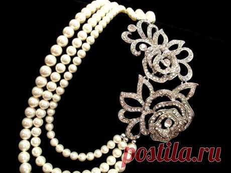 Bridal statement necklace Bridal pearl necklace от treasures570