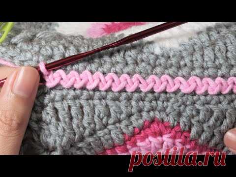 Joining Squares Idea in Crochet | Zigzag Slip Stitch Method | Embroidery Inspired