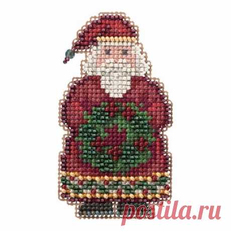 Ye Old Santa Cross Stitch Ornament Kit Mill Hill 2016 Winter Holiday MH181636 Ye Old Santa - Winter Holiday Collection 2016 - MH181636 - Mill Hill Counted Cross Stitch Christmas Ornament Kit with Treasure - A cheerful Santa Claus for your stitching pleasure! Kit makes one beaded cross stitch Ye Old Santa Christmas ornament with Mill Hill Treasure. Materials Included: Mill Hill Glass Beads, Mill Hill Treasure, Mill Hill 14 Count Perforated Paper, floss, needles, magnet, cha...