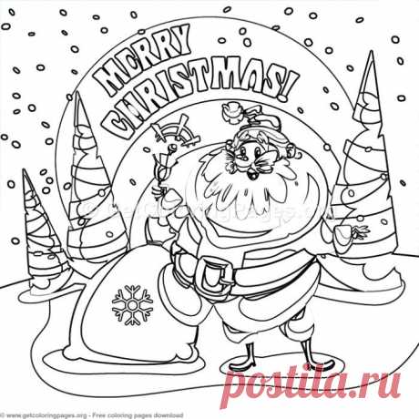 2 Merry Christmas Card Coloring Pages &amp;#8211; GetColoringPages.org