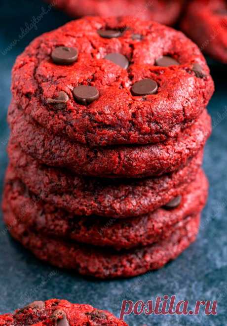 Рецепт шоколадного веганского (постного) печенья «Красный бархат».