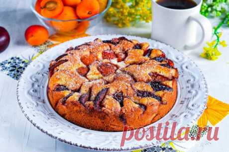 Фруктовый пирог с абрикосами в духовке рецепт фото пошагово и видео - 1000.menu