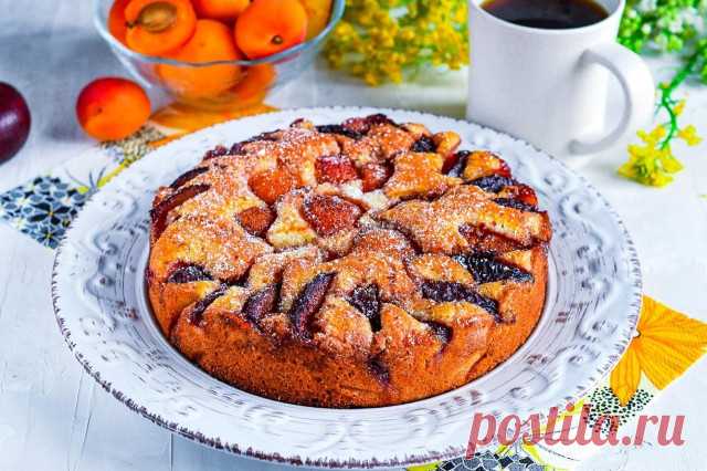 Фруктовый пирог с абрикосами в духовке рецепт фото пошагово и видео - 1000.menu