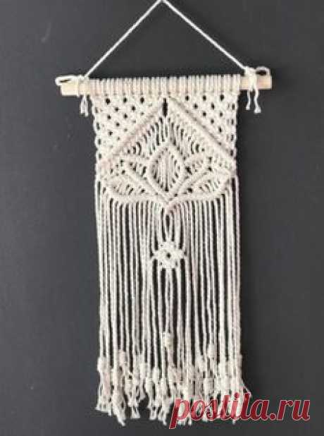 Wooden Necklace Wall Hangings Large macrame hanging decoration for the wall in the living room, bedroom or hallway will add interior design and make it unique. Macrame wall decor looks like a necklace and will please residents of the house and guests. The central part of the wall hanging is decorate