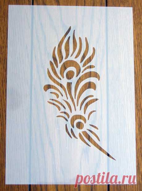 Peacock Feather A5 Stencil Mask Reusable PP Sheet for Arts & | Etsy