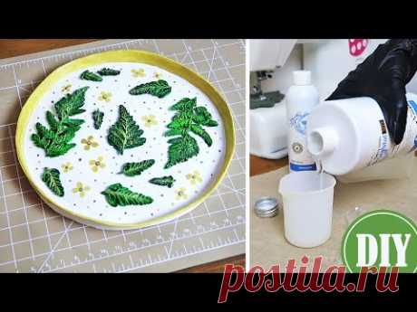 DIY ПОДНОС ИЗ ЭПОКСИДКИ и массы для лепки 🌿 How to make a tray with epoxy and modeling compound