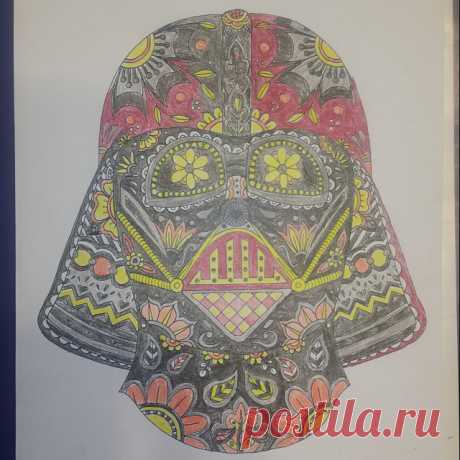 Darth Vader mask adult coloring page gift wall art star wars | Etsy