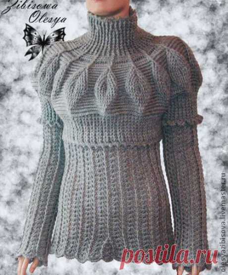 Вязаный свитер &quot;Эра Дракона - Графит&quot; - серый,орнамент,вязаный свитер
