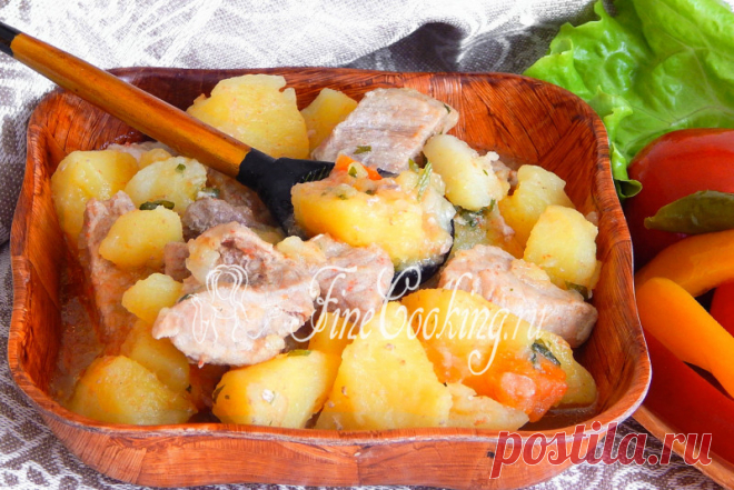 Тушеный картофель с мясом в мультиварке - рецепт с фото