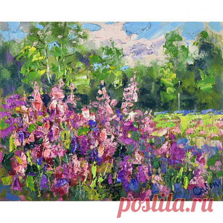 Meadow Oil Painting Nature Landscape Original Artwork Wildflower Impressionism - Shop ArtDivyaGallery Posters - Pinkoi Meadow Oil Painting Nature Landscape Original Artwork Wildflower Impressionism 油畫原作 Small Plein Air 24 x 30 cm., 9 x 12 in Natalya Savenkova. Title: &#x27;Wildflowers Landscape&#x27; panel, oil paints. Style: Modern, Impressionist, Impasto. Need a decorative frame. Small beautiful painting for home and office, the perfect gift for your relatives and friends.