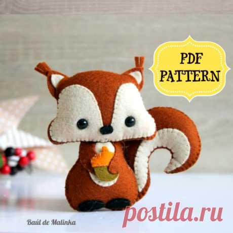 Squirrel PDF Pattern Woodland Animals Toy DIY Nursery Decor | Etsy Slovenia