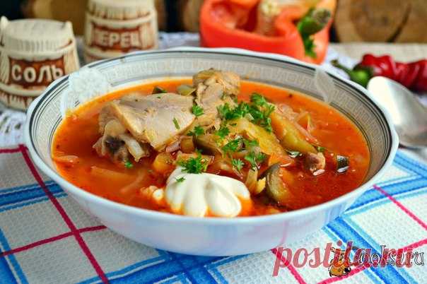 Борщ с курицей и баклажанами Борщ с курицей и баклажанами - вкусное и с ...