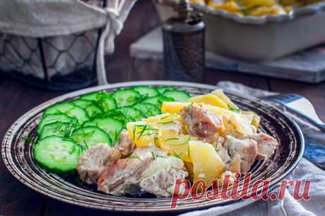 Свинина кусочками с картошкой в духовке рецепт с фото пошагово - 1000.menu