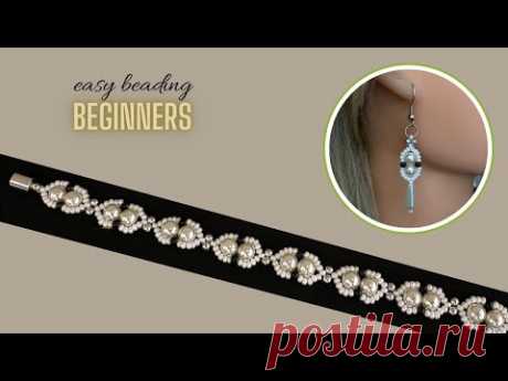 @beadingtutorials jewelry making. Beaded bracelet. Beaded earrings