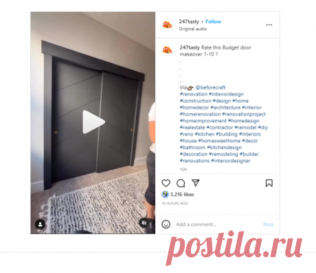 247TASTY on Instagram: “Rate this Budget door makeover 1-10 ? . . . . Via👉🏼 @beforecraft #renovation #interiordesign #construction #design #home #homedecor…”