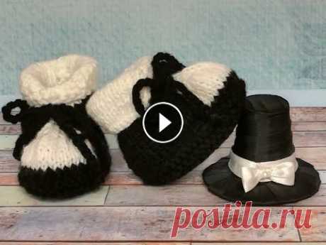 Пинетки Джентльмены спицами для начинающих|Baby booties Gentlemen with knitting needles for beginner https://www.instagram.com/knittedlucky/ Стильные пинетки для мальчика. Пряжа Детская новинка Пехорка 50 g - 200 mt, Спицы №2.5, крючок №3....