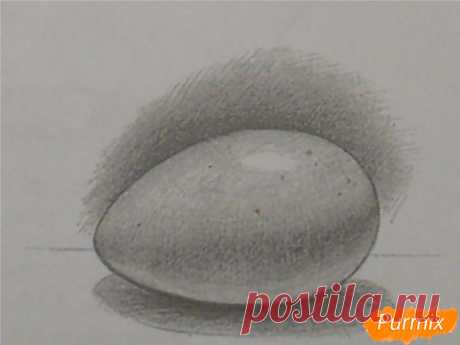 Как нарисовать яйцо с тенью карандашом поэтапно