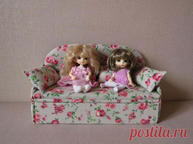 Мой первый опыт создания дивана для кукол / Кукольная мебель своими руками для кукольного домика / Бэйбики. Куклы фото. Одежда для кукол