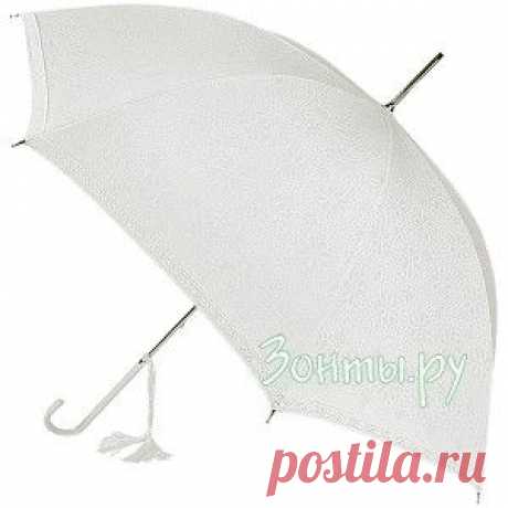 Свадебный женский зонт-трость Fulton L600-1448 White Devore Lace Eliza белого цвета