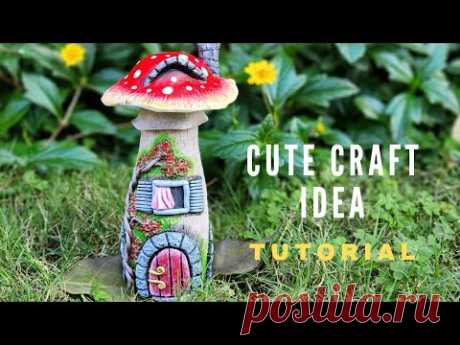 Bottle art, Mushroom bottle art, CreativeCat, art and craft, wine bottle craft, bottle decoration