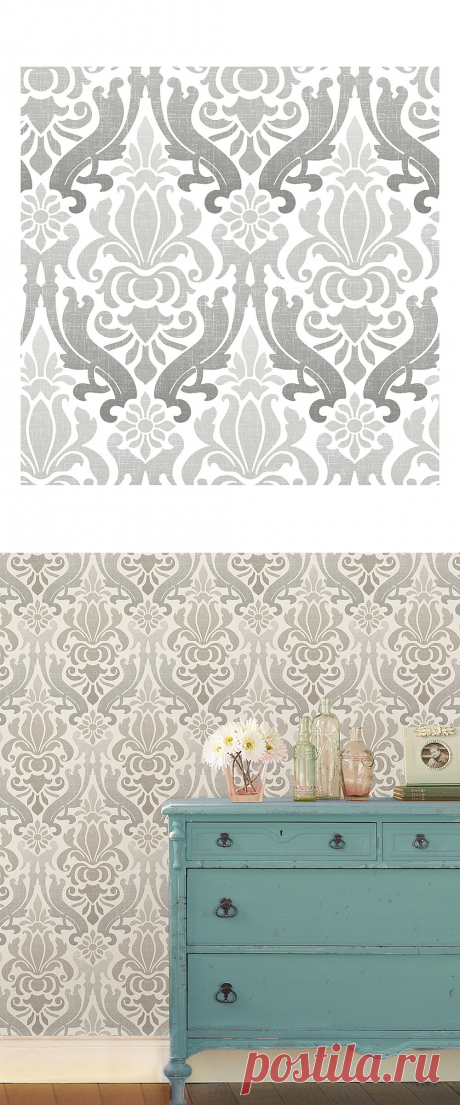 Brewster Home Fashions Gray Nouveau Damask Peel &amp; Stick Wallpaper | zulily